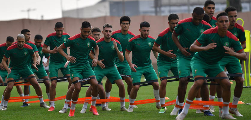 المنتخب المغربي يجري أخر حصة تدريبية له قبل مواجهة جزر القمر