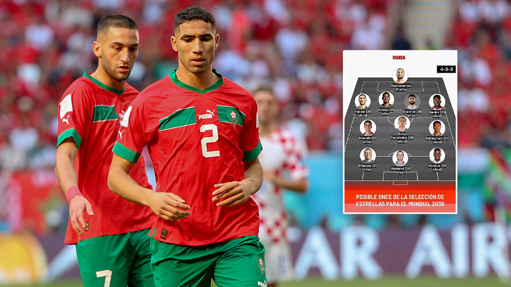 المغربي أشرف حكيمي ضمن أفضل تشكيلة “لمونديال 2030”