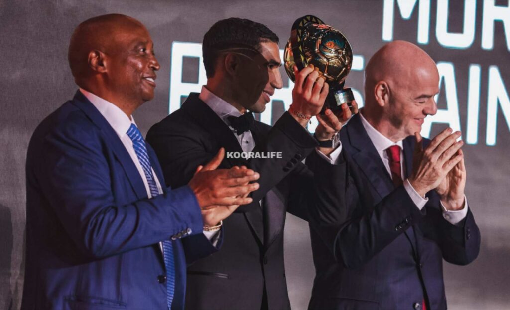 أشرف حكيمي يتوج رسميًا بجائزة الكرة الذهبية الإفريقية