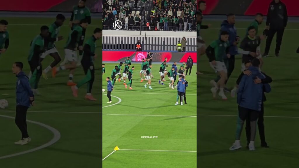 إحماء لاعبي الرجاء قبل مواجهة أولمبيك آسفي 🔥🔥