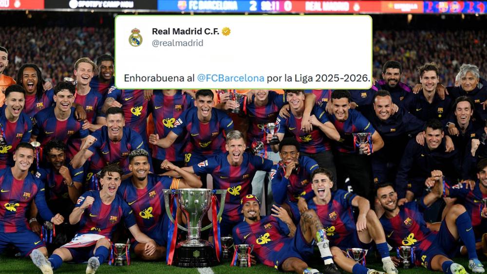 ريال مدريد يهنئ برشلونة بلقب الليغا 2025-2026