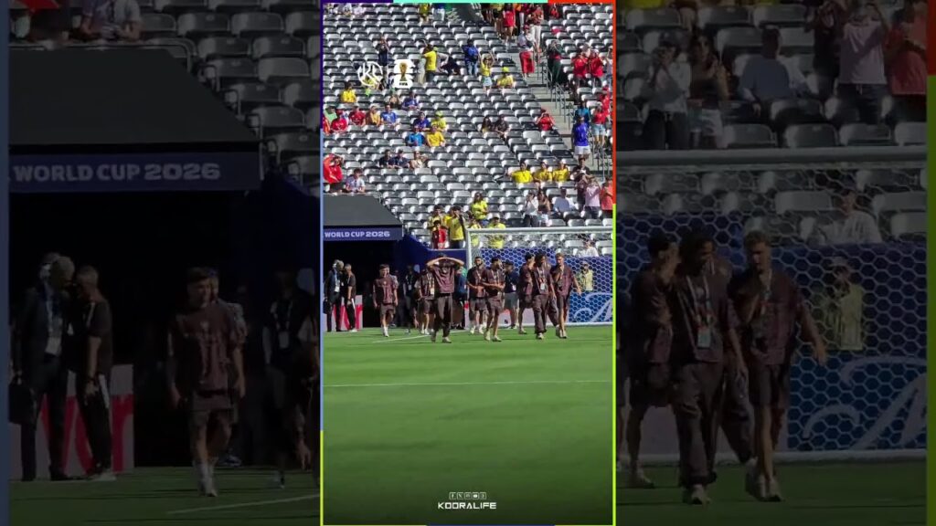 لحظة دخول لاعبي المنتخب  المغربي  لأرضية ملعب ميتلايف قبل مواجهة المنتخب البرازيلي 🔥🔥