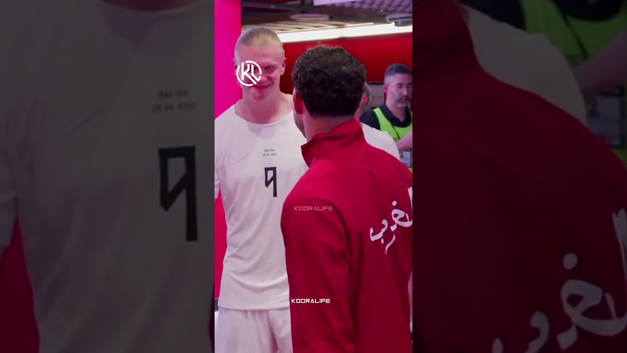 maxresdefault 7 عناق حار بين هلاند و حكيمي قبل المباراة 🔥🔥🔥👏