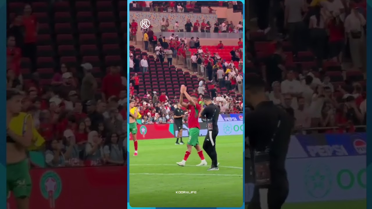 maxresdefault 28 سفيان رحيمي يطالب لاعبي المنتخب المغربي بتحية الجماهير بعد نهاية المباراة 👏👏👏