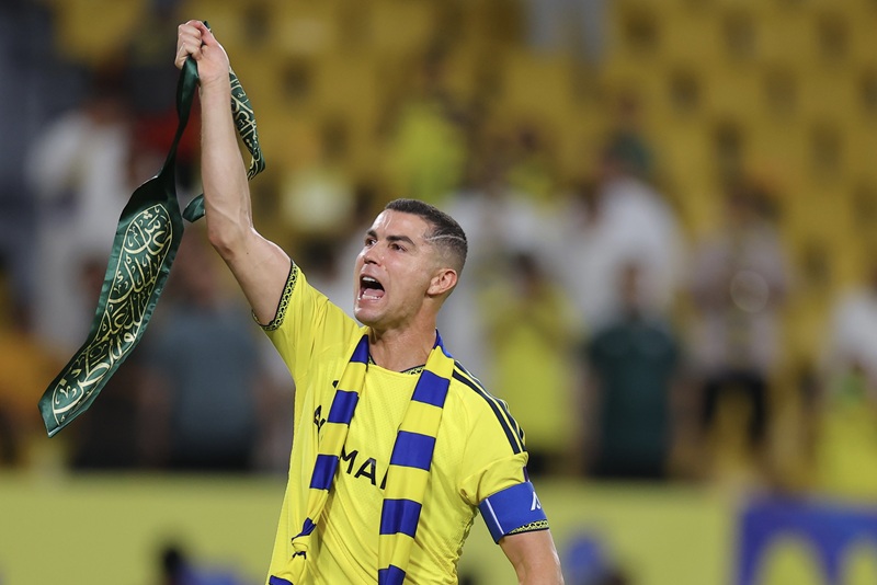 رونالدو يحتفل بهدف النصر السعودي في دوري أبطال آسيا