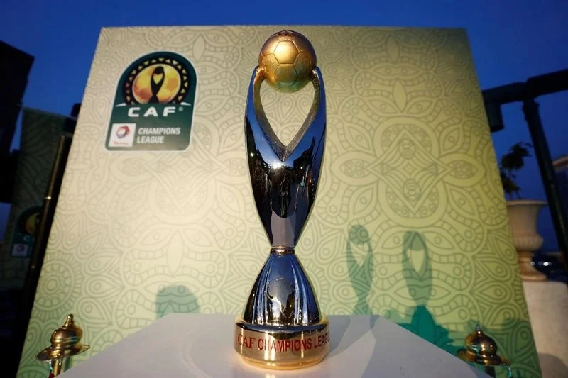 شعار دوري أبطال إفريقيا يظهر بشكل واضح بعد قرعة دوري أبطال إفريقيا اليوم.